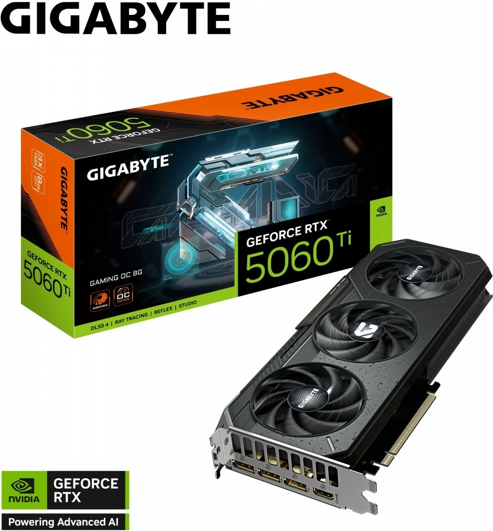 Kartelë grafike Gigabyte GeForce RTX 5060 Ti, 8 GB GDDR7, GV-N506TGAMING OC-8GD