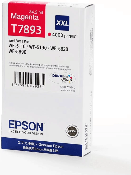 Bojë printeri, Epson, T7893 / C13T789340, XXL 34.2 ml 4000 faqe, Magenta