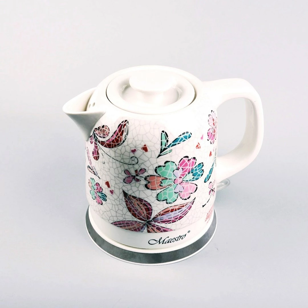 Ibrik elektrik qeramike Maestro MR-068-FLOWERS, 1.5L, 1500W, shumëngjyrësh