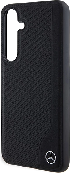 Mbështjellës Mercedes Leather Debossed Line MagSafe për Samsung Galaxy S24+, i zi