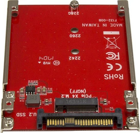 Adapter StarTech U2M2E125, M.2 NVMe në U.2 (SFF-8639), i brendshëm, i kuq