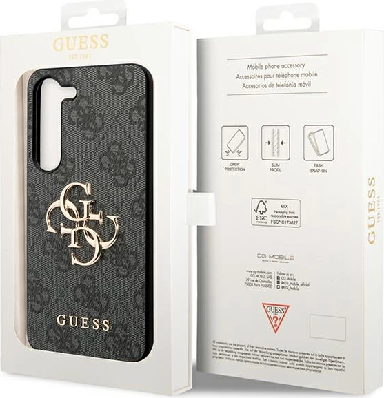 Mbështjellës Guess 4G Big Metal Logo për Samsung Galaxy A55, i zi