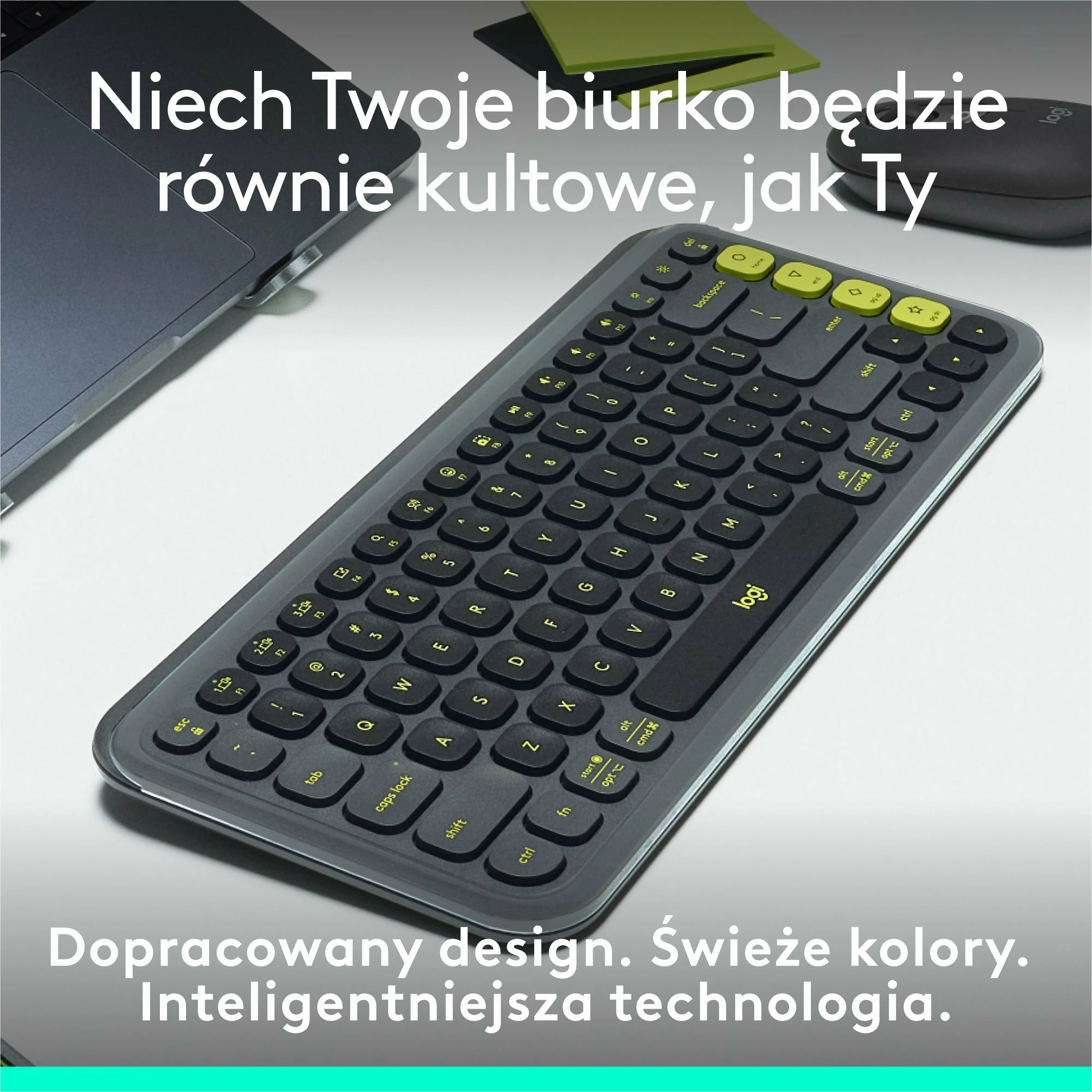 Tastierë Bluetooth wireless Logitech POP Icon Keys 920-013071, US INTL, pa numpad, pa ndriçim, grafit e zezë