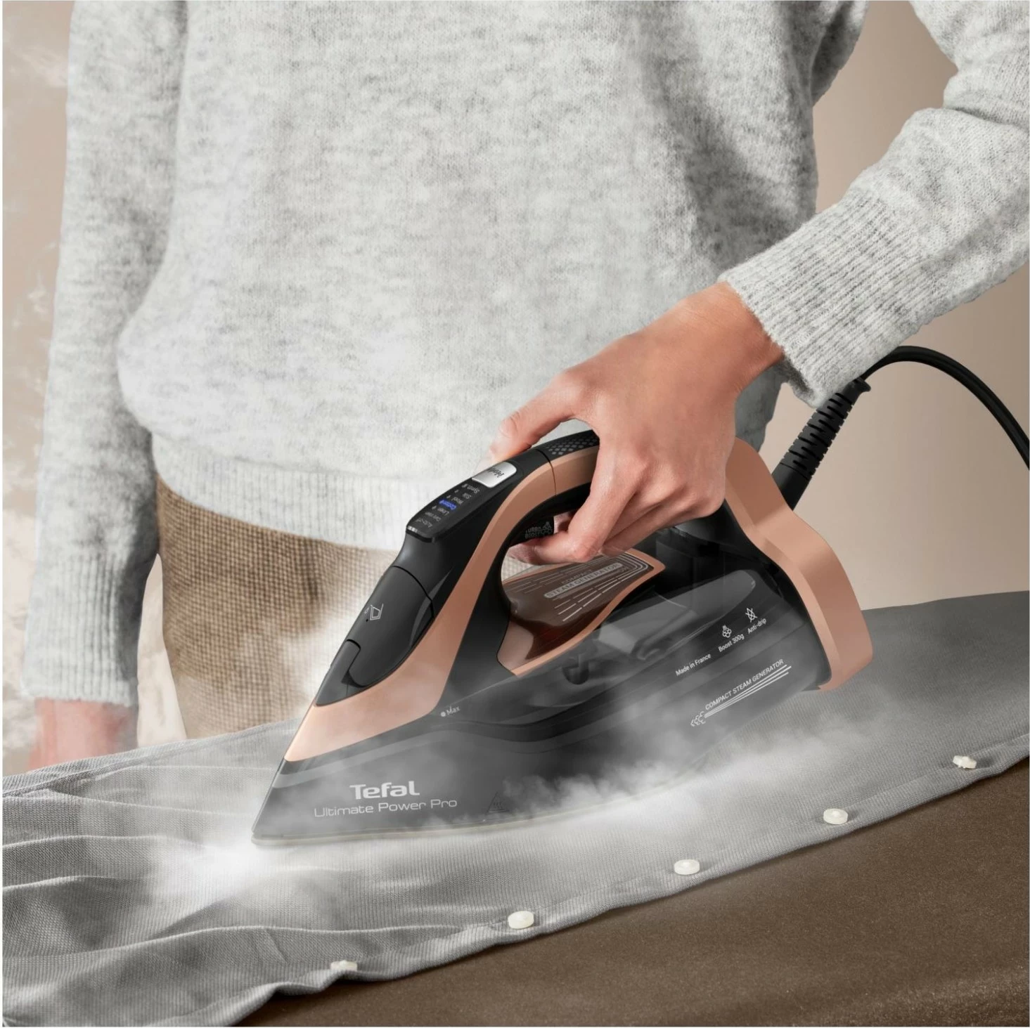 Hekur me avull Tefal Ultimate Power Pro FV9E50E0, 3200W, i zi