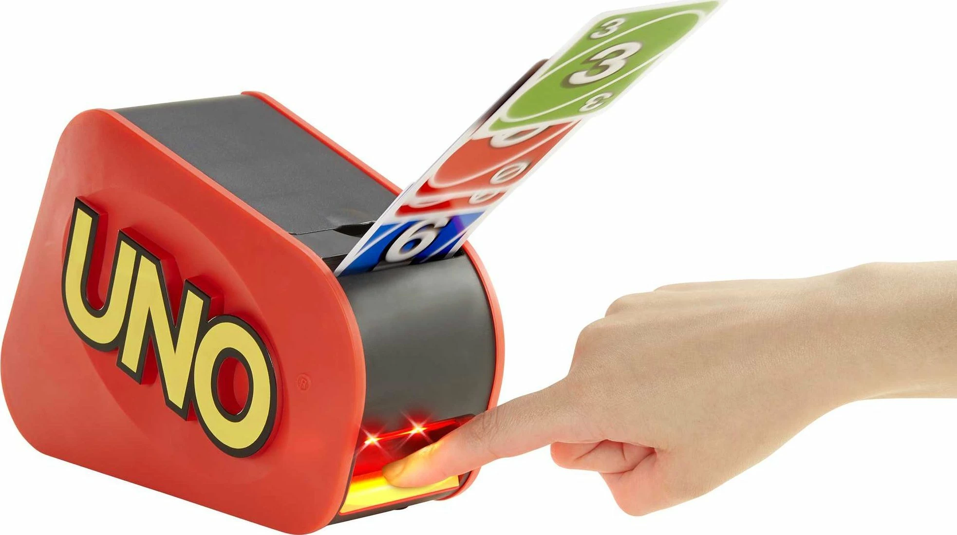 Lojë me letra Mattel UNO Extreme! GXY75, me dispenser elektronik, 2-10 lojtarë, 7+ vjeç, e kuqe
