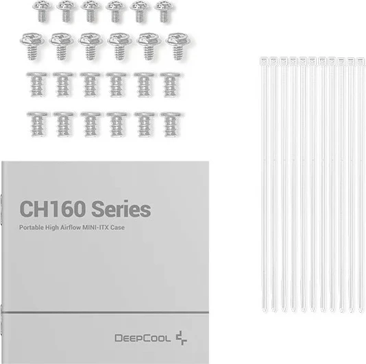 Kasë DeepCool CH160 WH, Mini-ITX, xham i temperuar, SFF, e bardhë