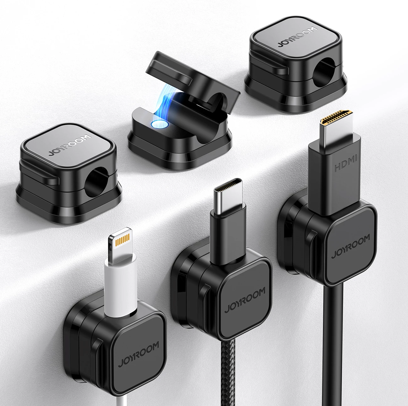 Organizues magnetik për kabllo Joyroom JR-ZS368, 6 copë, i zi