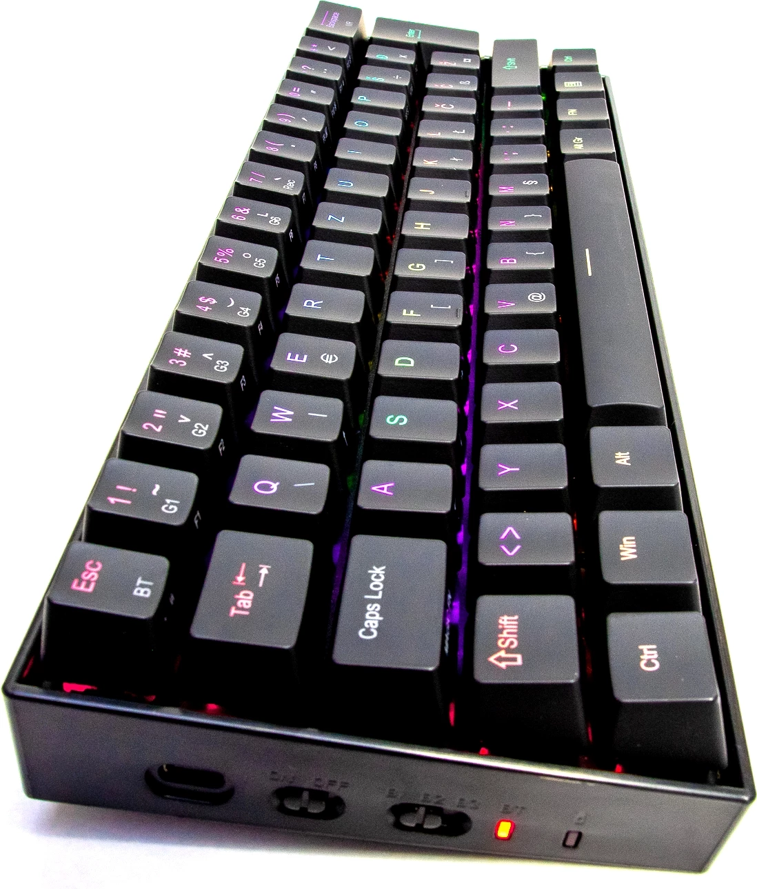 Tastierë mekanike Redragon Draconic K530, 60% 61 taste, RGB, Bluetooth 5.0, Brown switches, SLO/CRO layout, e zezë