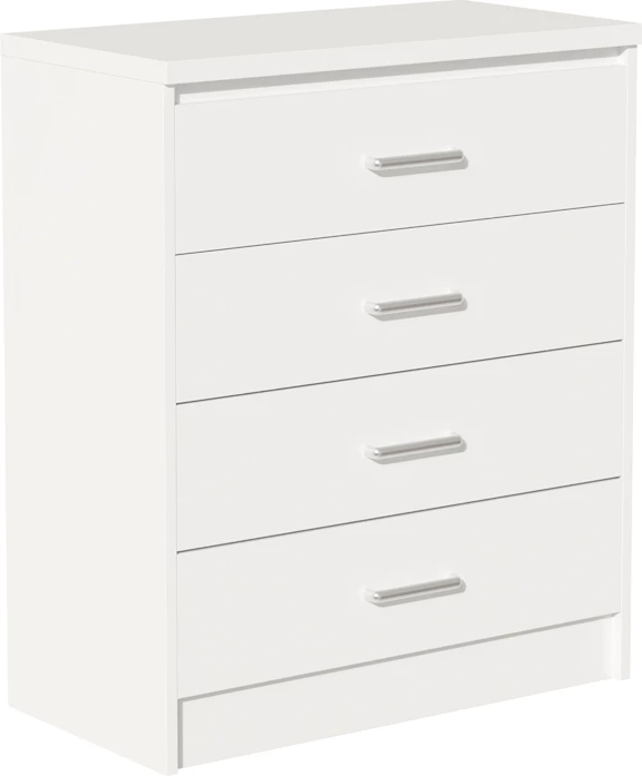 Komodë me 4 sirtarë Olympus, ngjyrë e bardhë, 80x40x95