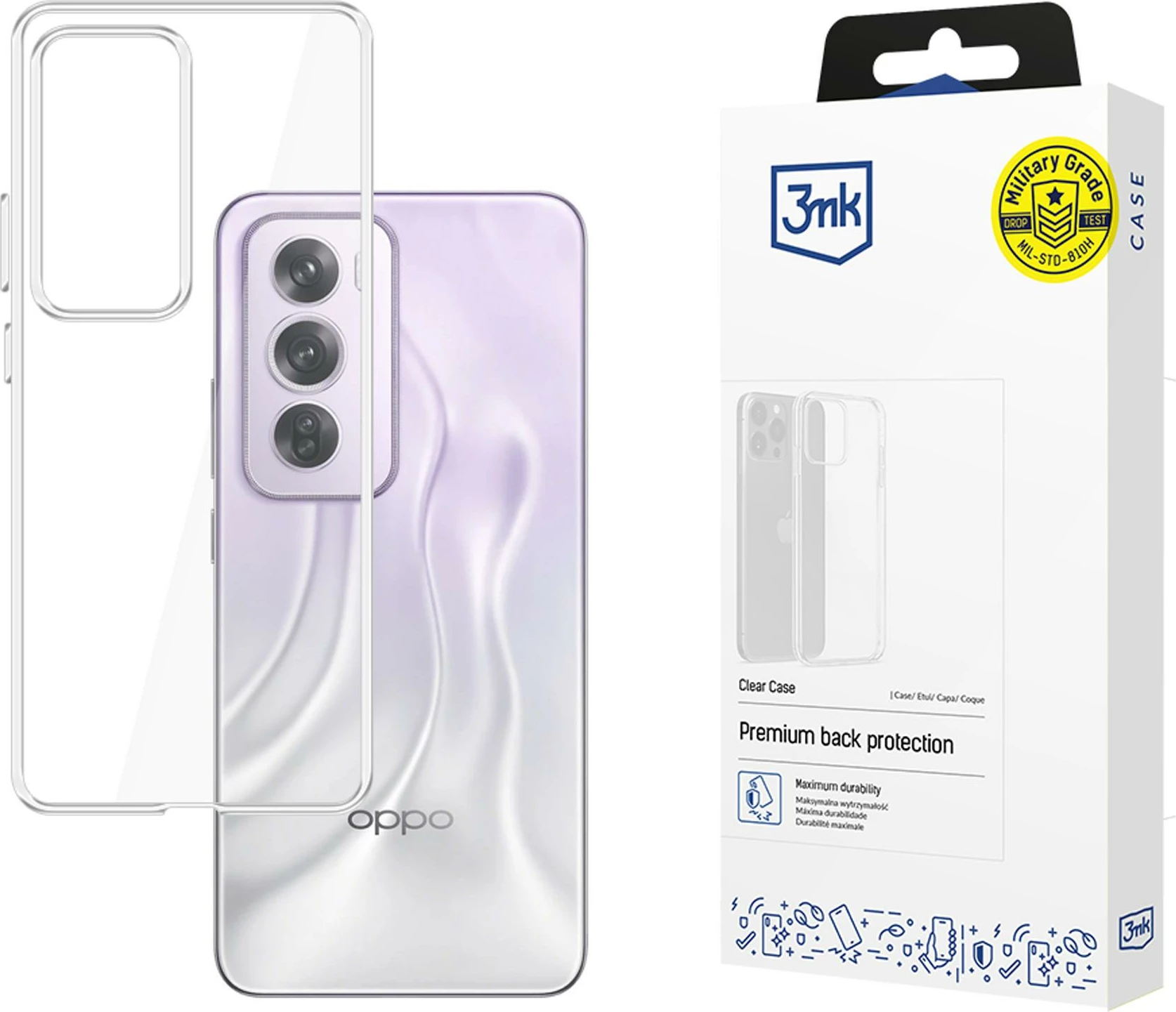 Mbështjellës 3mk Protection Clear Case për Oppo Reno 12 Pro, Transparent