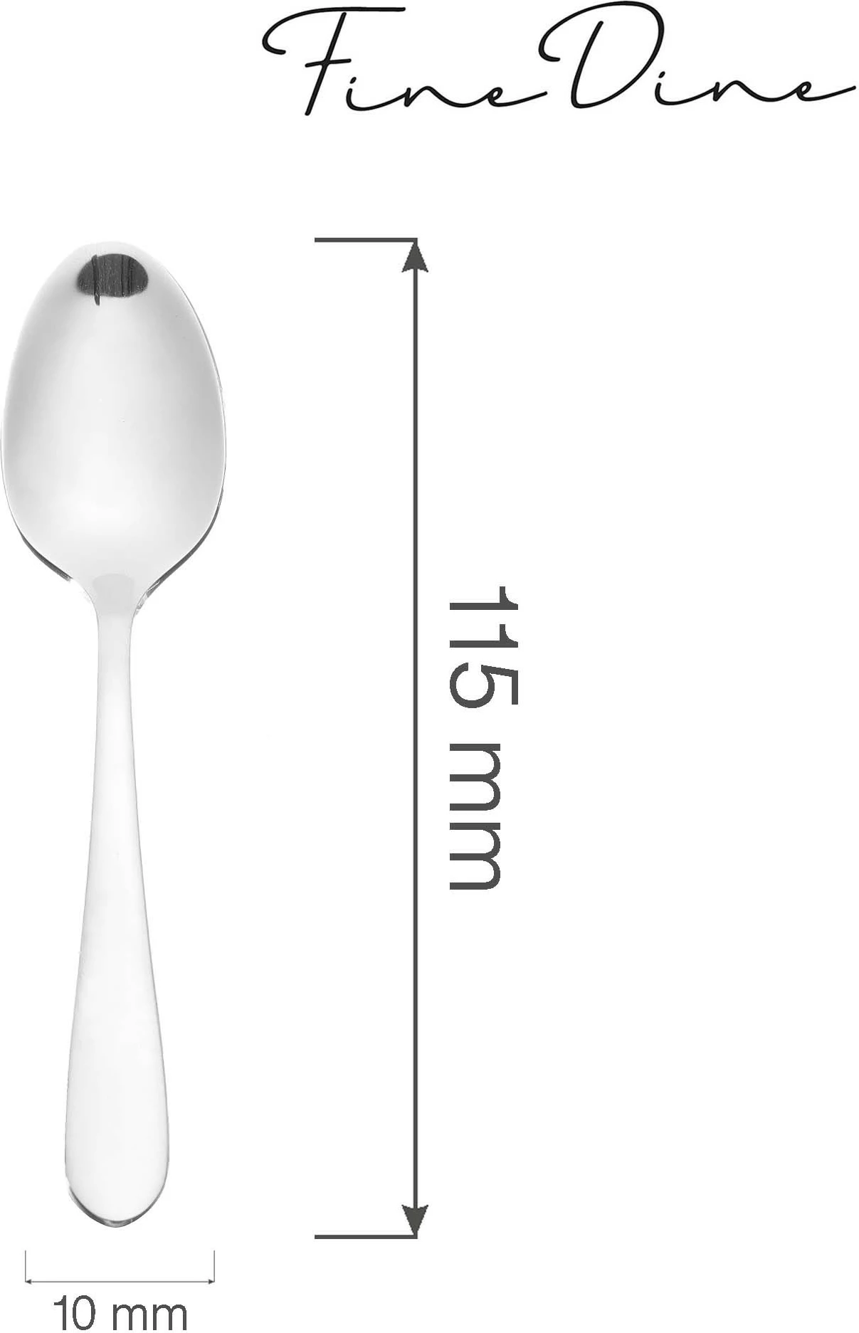 Lugë kafeje OVE Como 115 mm inox, argjend, set 12 copë