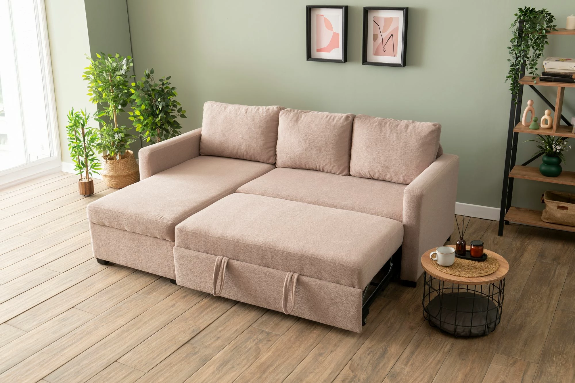 Kënd-sofë krevati Atelier del Sofa, ngjyrë mink
