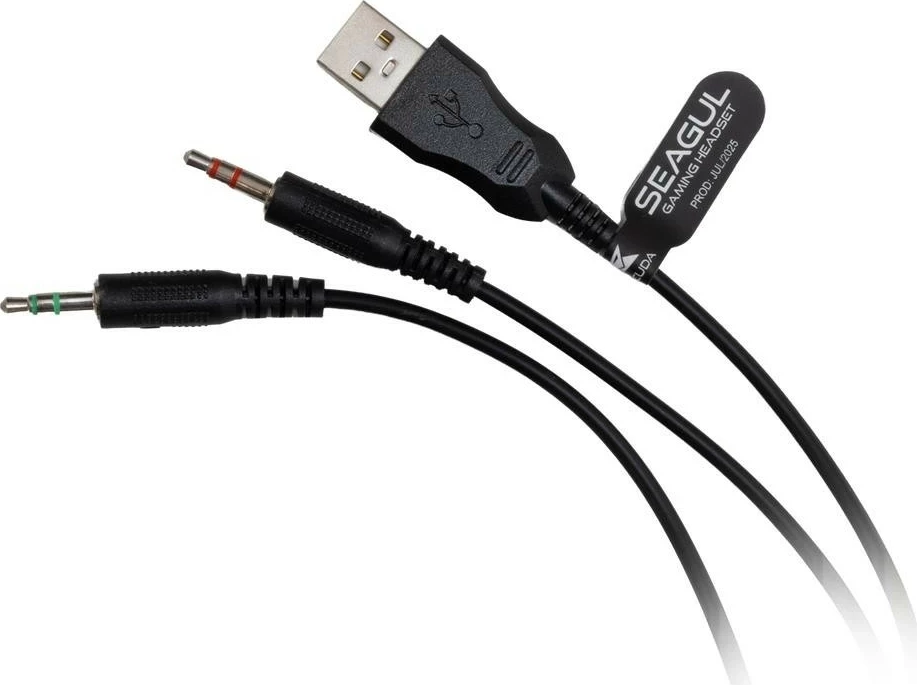 Kufje gaming Baracuda Seagulls RGB, me mikrofon, USB + 2x jack 3.5mm, të zeza