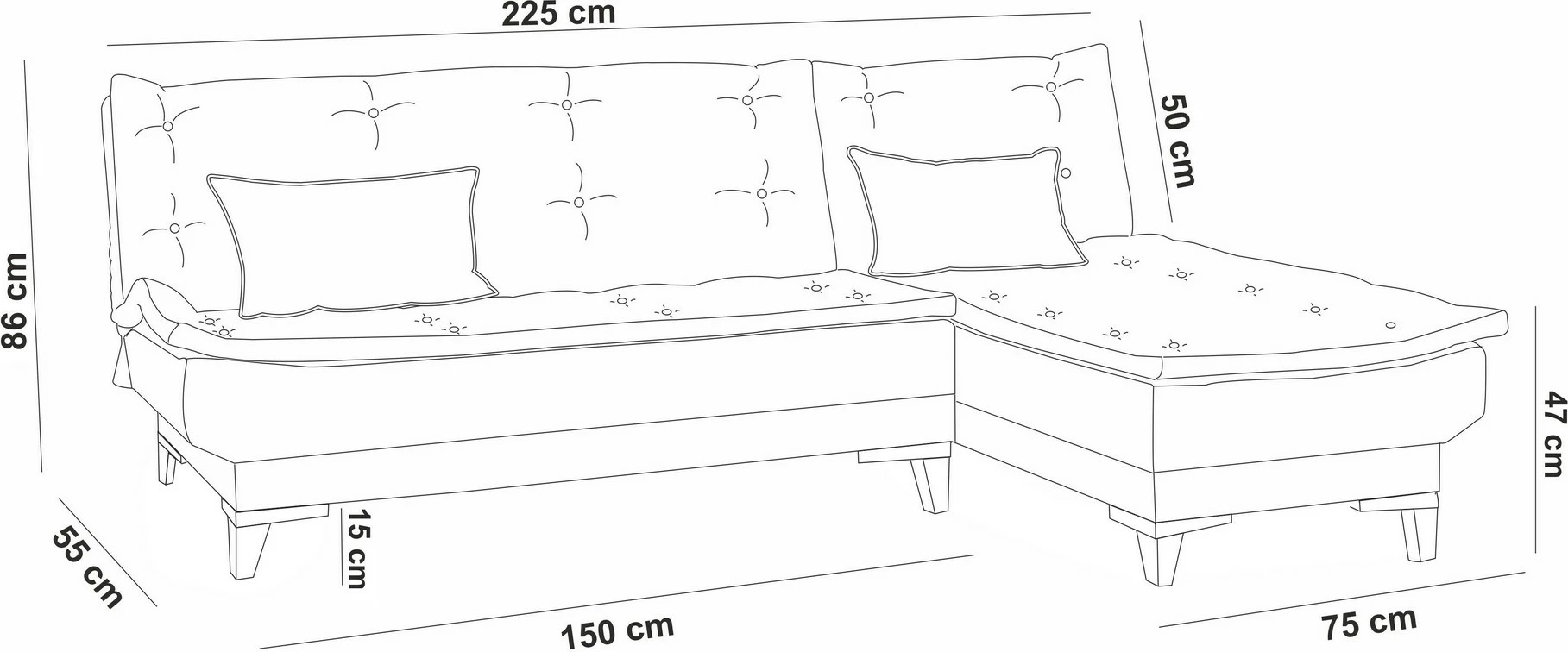 Kënd-sofë krevati Atelier del Sofa, ngjyrë e gjelbër, Santo