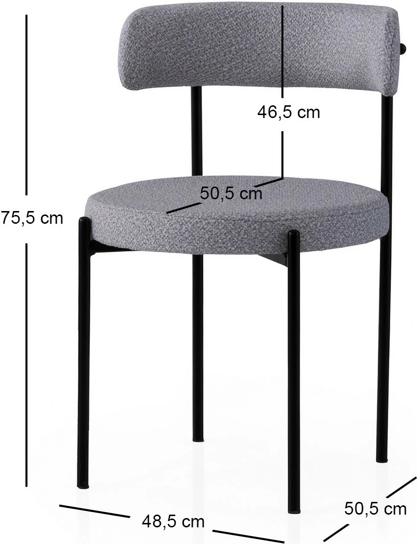 Set karrigesh (2 copë), Skye Decor, Gını - 4013 V2, ngjyrë e zezë dhe gri e errët