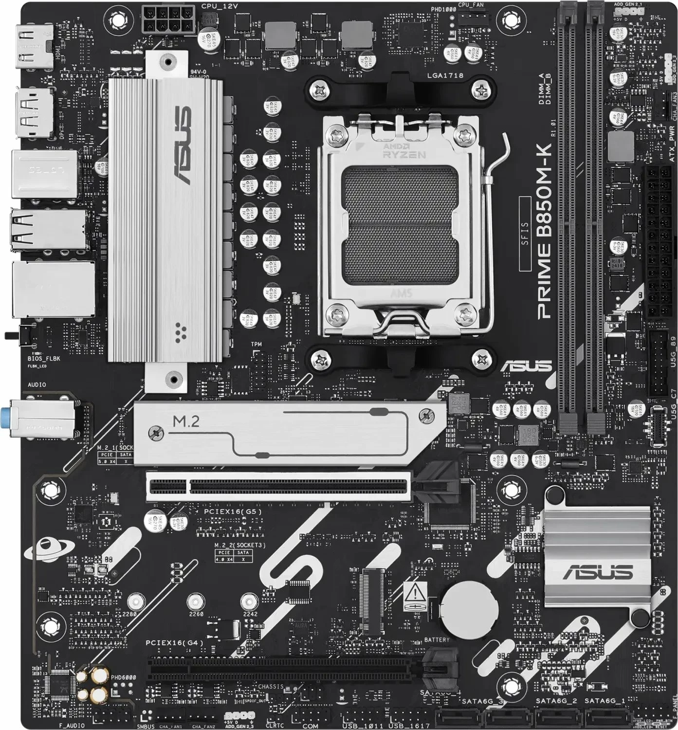 Pllakë amë Asus PRIME B850M-K, AM5, Micro ATX, DDR5 deri 128GB