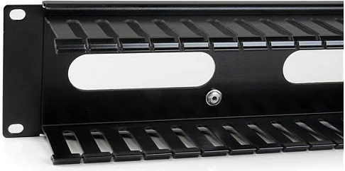 Panel menaxhimi kabllove rack StarTech 2U Finger Duct horizontal me kapak, 19", i zi