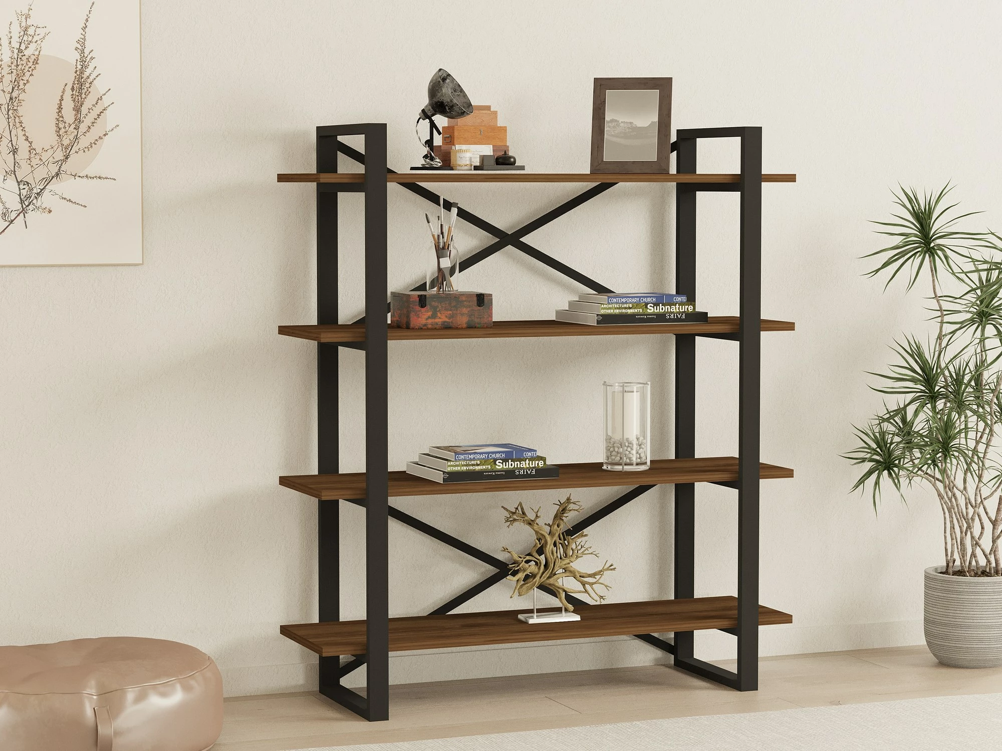 Raft librash Hanah Home, Makro, ngjyrë arre