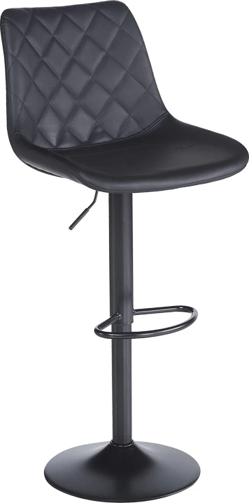 Set 2 karrige për bar Libra, ngjyrë e zezë, PU-metal, 49x55x115cm