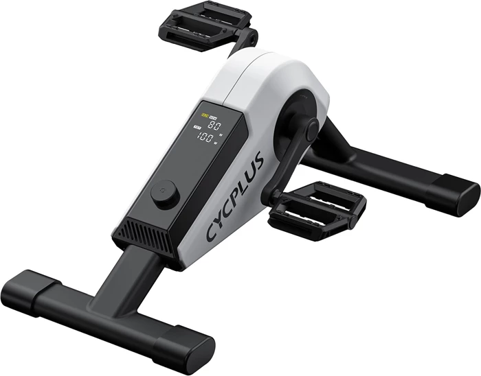 mini orbitrek Cycplus DC1, 10 nivele rezistence, Manual/ERG 30-100W, ANT+, furnizim autonom, bardh/zi, set me tapet antirrëshqitës + rrip fiksues