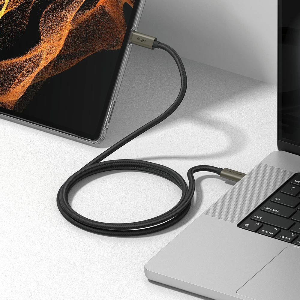 Kabllo USB-C Ringke 3.2 Gen, 200cm, 240W, e zezë