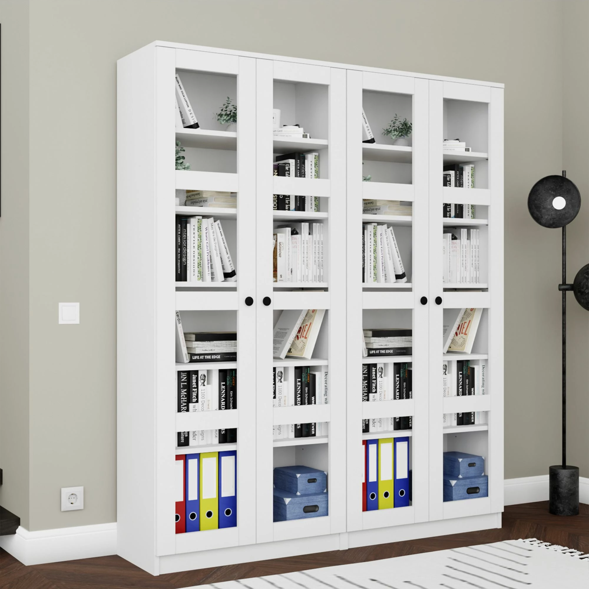 Dollap multifunksional, ngjyrë e bardhë, Skye Decor, Lucas Glass 1600-68