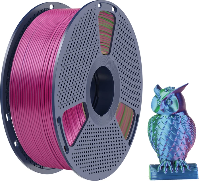 Filament 3D Sunlu PLA+ Silk TC Blu G P, Tri-Color 1.75 mm, blu-jeshile-vjollcë