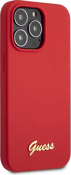 Mbështjellës Guess GUHCP13XLSLMGRE për iPhone 13 Pro Max 6.7", silikon, e kuqe