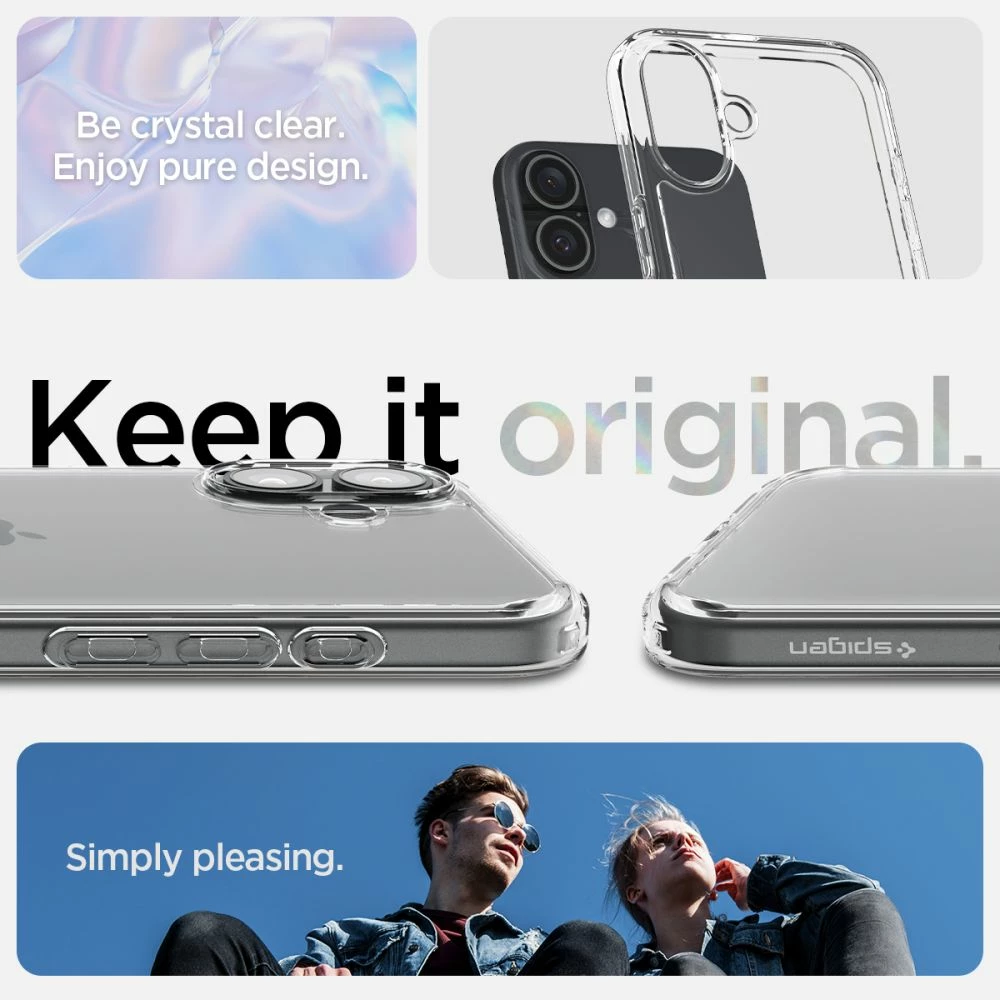 Mbështjellës Spigen Ultra Hybrid për iPhone 16 Plus, Transparent