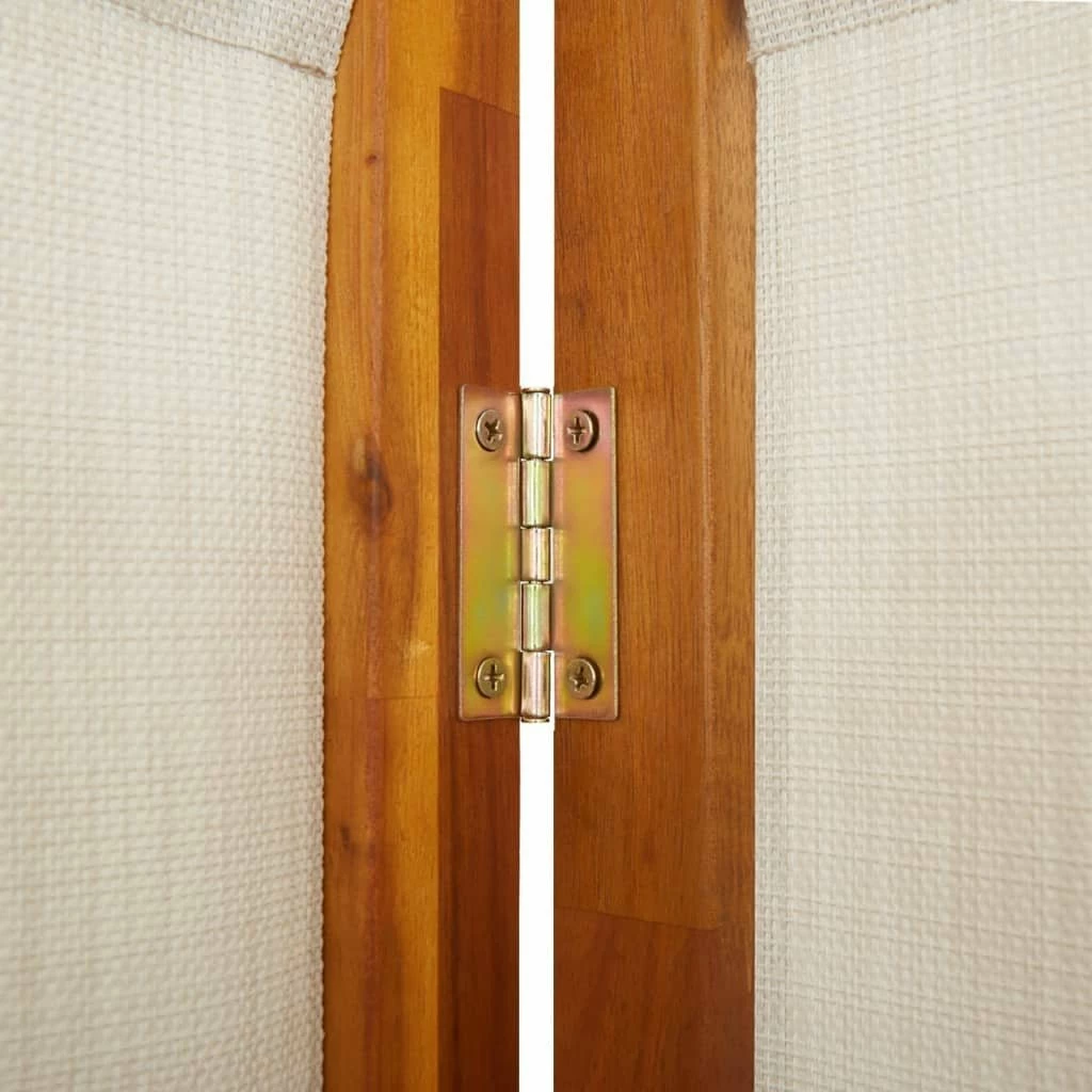 Paravan palosës vidaXL 3 panele 210x180 cm, dru akacie + tekstilene, gri e çelët