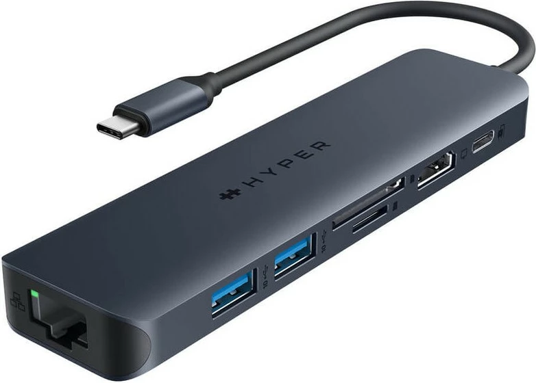 Hub USB-C Targus HyperDrive EcoSmart Gen.2, 2x USB 3.2, HDMI 4K, Ethernet, lexues kartelash, 100W PD, blu