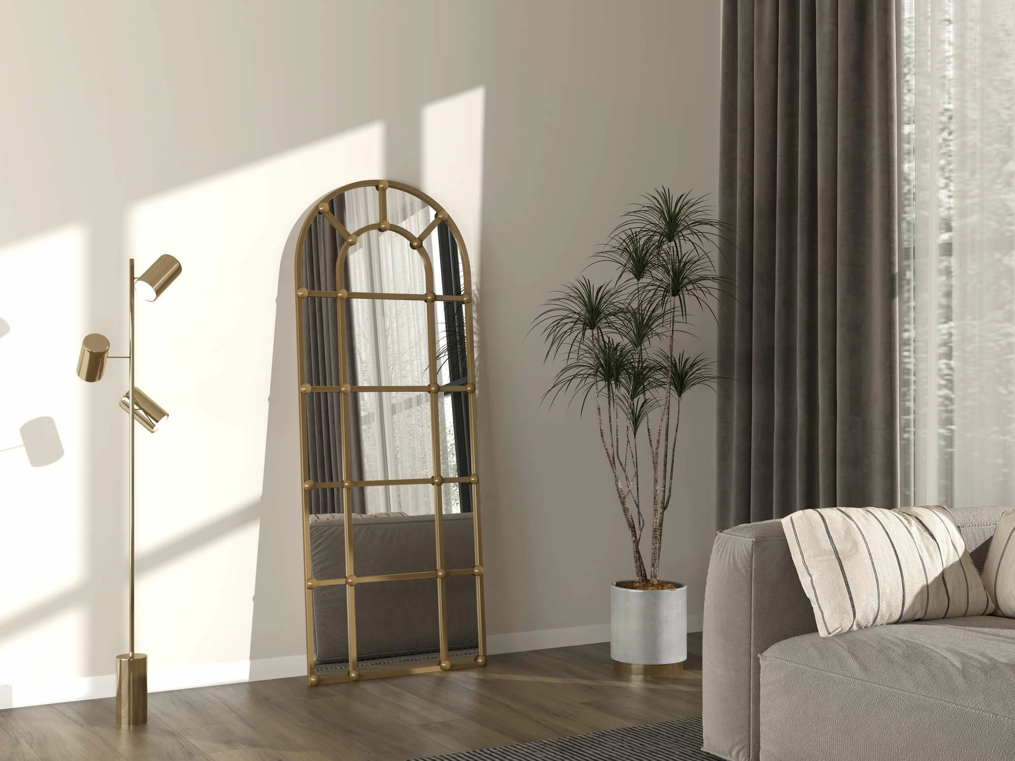 Pasqyrë Cheval, ngjyrë ari, Skye Decor, 70x180cm