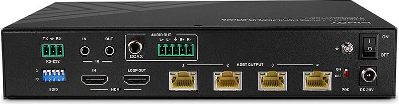Splitter/Extender HDMI LINDY 100m Cat.6, 4-port, 4K60 HDBaseT, e zezë