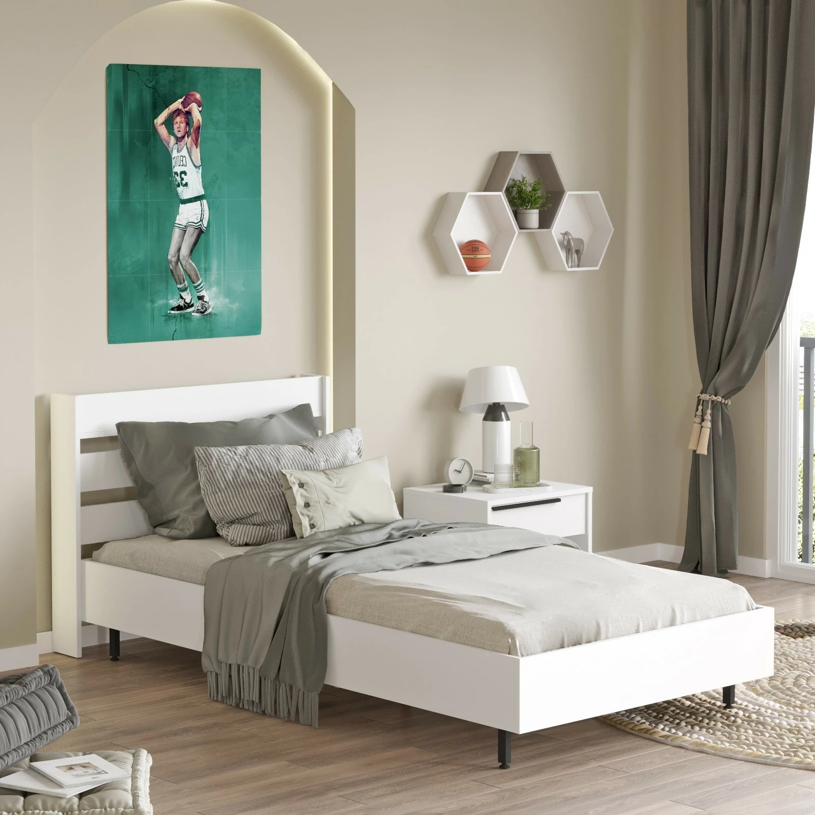 Krevat tek Skye Decor, ngjyrë e bardhë, On13-W