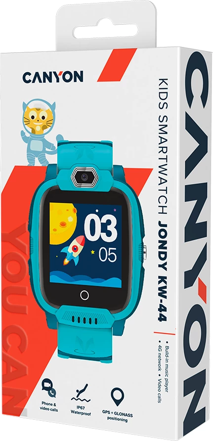 Smartwatch CANYON Jondy KW-44 4G me kamerë GPS muzikë 1.44\" IPS, e gjelbër