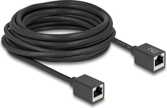 Kabllo rrjeti DeLOCK Cat6a S/FTP RJ45 femër-femër 7.5 m e zezë