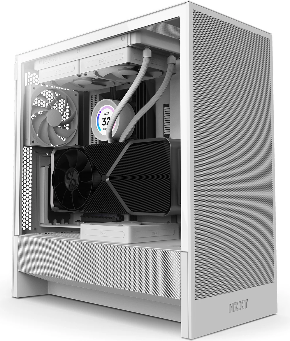 Kasë NZXT H5 Flow CC-H52FW-01 mid-tower ATX, ajrim me rrjetë, panel anësor transparent, e zezë
