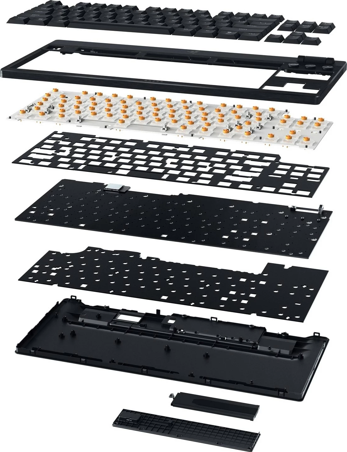Tastierë gaming Razer BlackWidow V4 HyperSpeed TKL, Orange Switch, RGB, wireless/wired, black