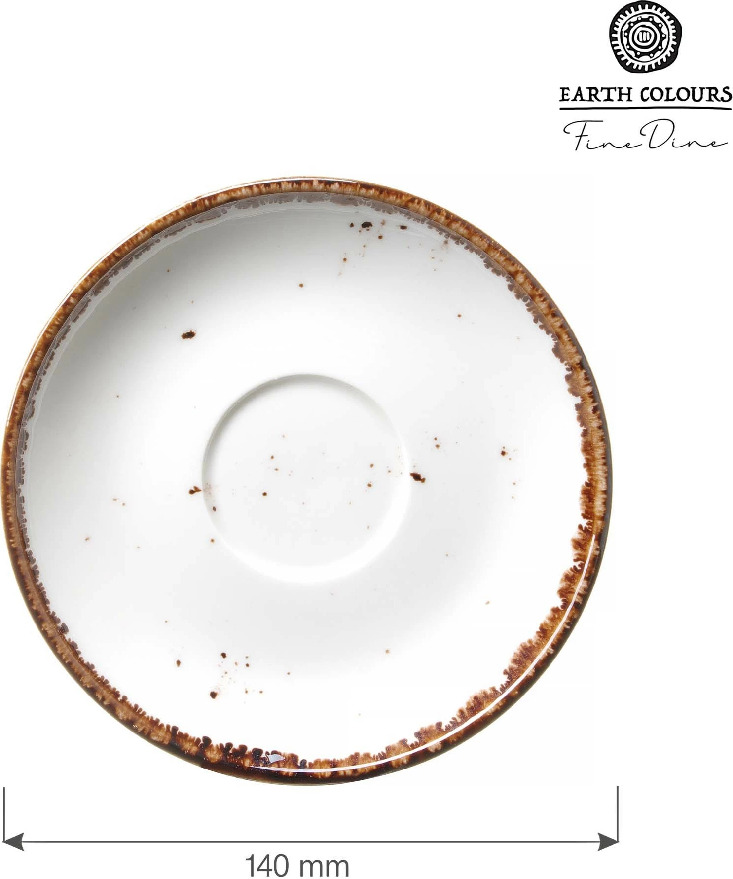 Nënfilxhan kafeje Fine Dine Vanilla, Ø140 mm, porcelan i vitrifiar, krem, set 6 copë