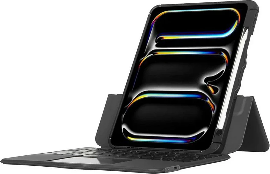 Mbështjellës me tastierë Bluetooth Targus VersaVu, me trackpad, backlight, USB-C, për iPad, i zi