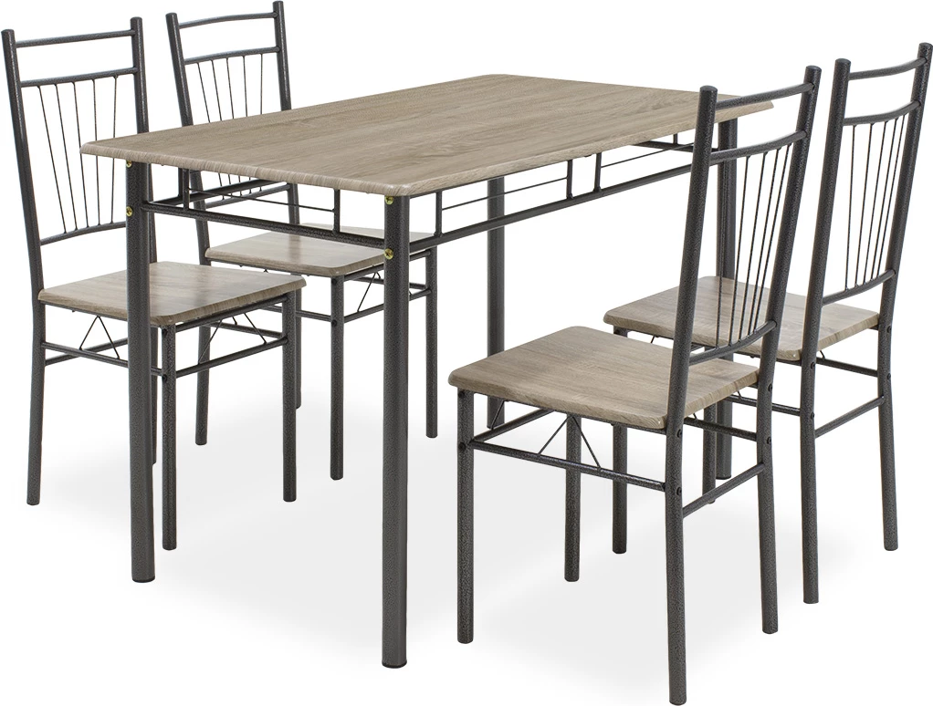 Tavolinë me karrige Roza 5 copë ngjyrë sonoma - këmbë anthracite matte 120x70x75cm