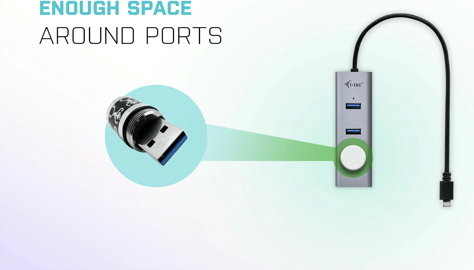 USB-C HUB I-Tec Metal 4 porta, USB 3.2 Gen 1, 5000 Mbit/s, gri