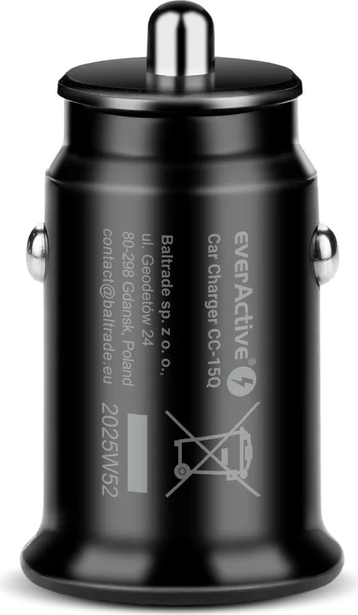 Karikues për makinë everActive CC-15Q QC3.0 18W 1xUSB-A, i zi