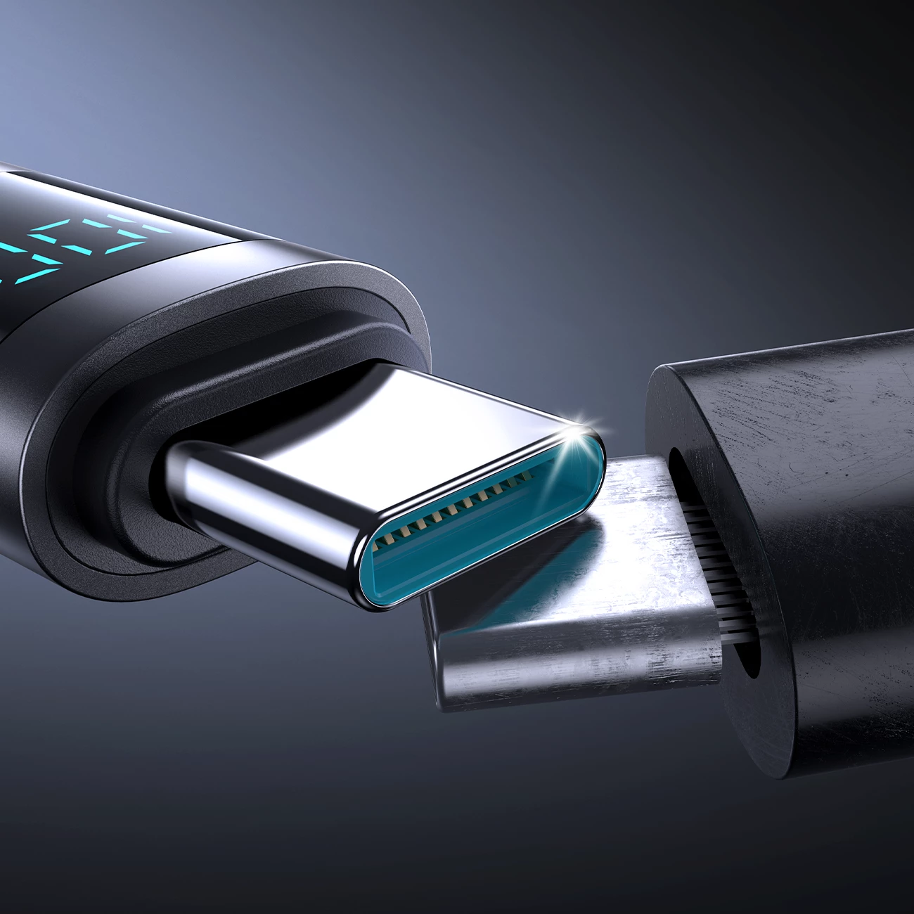 Kabllo USB-C në USB-C Joyroom S-A16 Pro Prism Series, 1.2m, 100W, me ekran digjital, e zezë