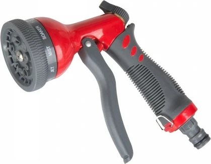 Pistoletë spërkatëse për kopsht Proline 99311, kokë e rregullueshme 120°, 9 pozicione spërkatjeje, metal/ABS, kuqe/zezë