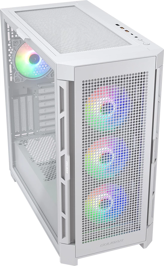 Kasë COUGAR AIRFACE PRO RGB, Midi Tower, E-ATX/ATX, 4x120mm RGB, USB-C, e bardhë