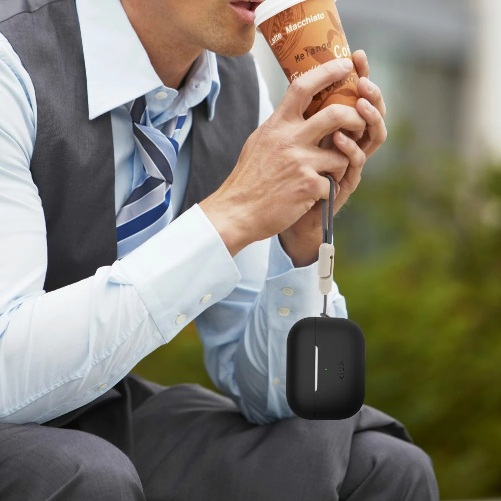 Mbështjellës Tech-Protect për AirPods Pro/Pro 2, silikon, bezhë