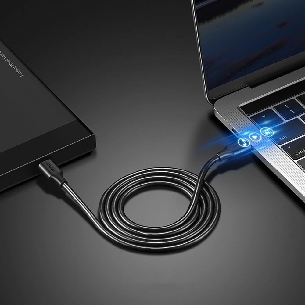 Kabllo USB-C në USB-C Ugreen US286, 2m, 3A, 480 Mbps, e zezë