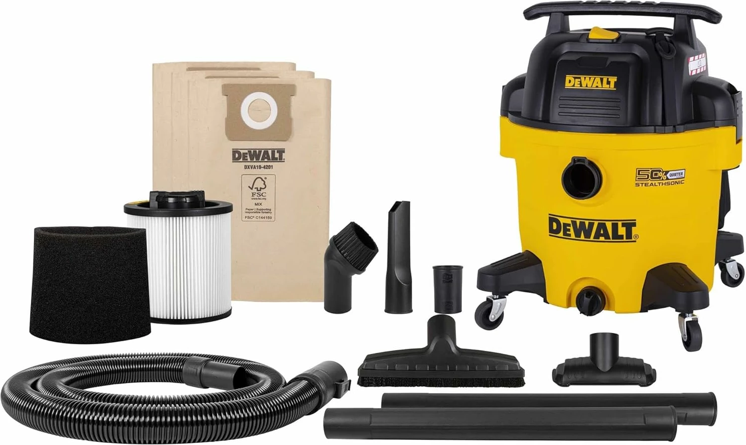 Fshesë me korrent wet/dry Dewalt DXV34P 960W 34L Verdhe/Zeze