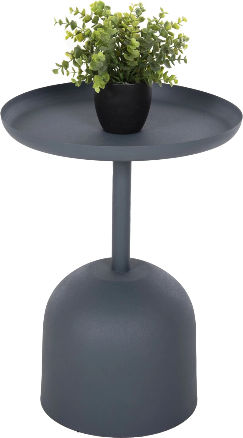 Tavolinë anësore e rrumbullakët Delbel, metal, ngjyrë blu e thellë, FH4261.05, 39.5x53.5cm